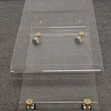 Plexiglas coffee table with wheels from the 70s/80s David Lange