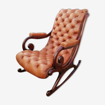 Rocking chair cuir chesterfield