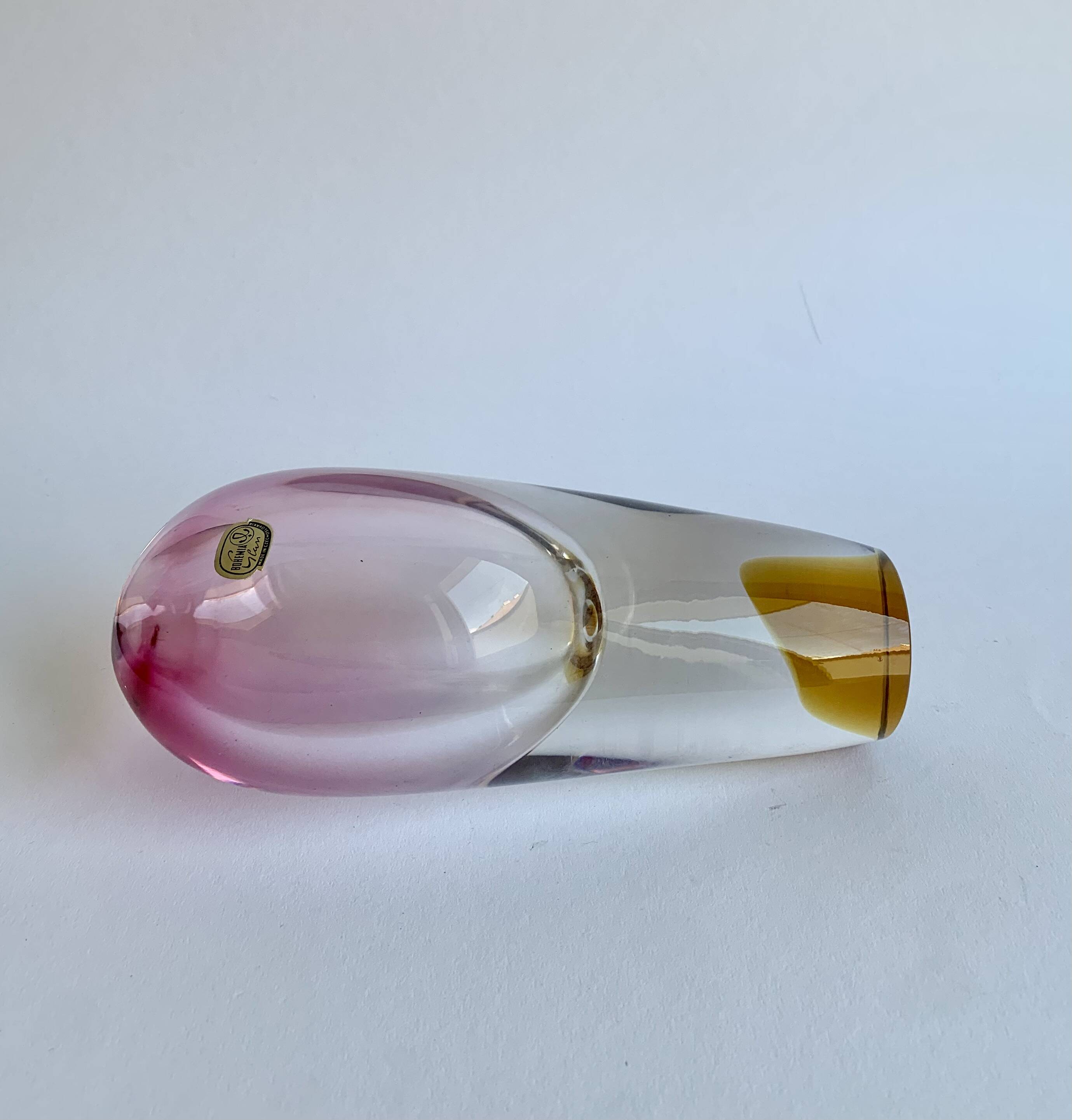 Bohemia Glass Vase, Czech Republic. 1970s