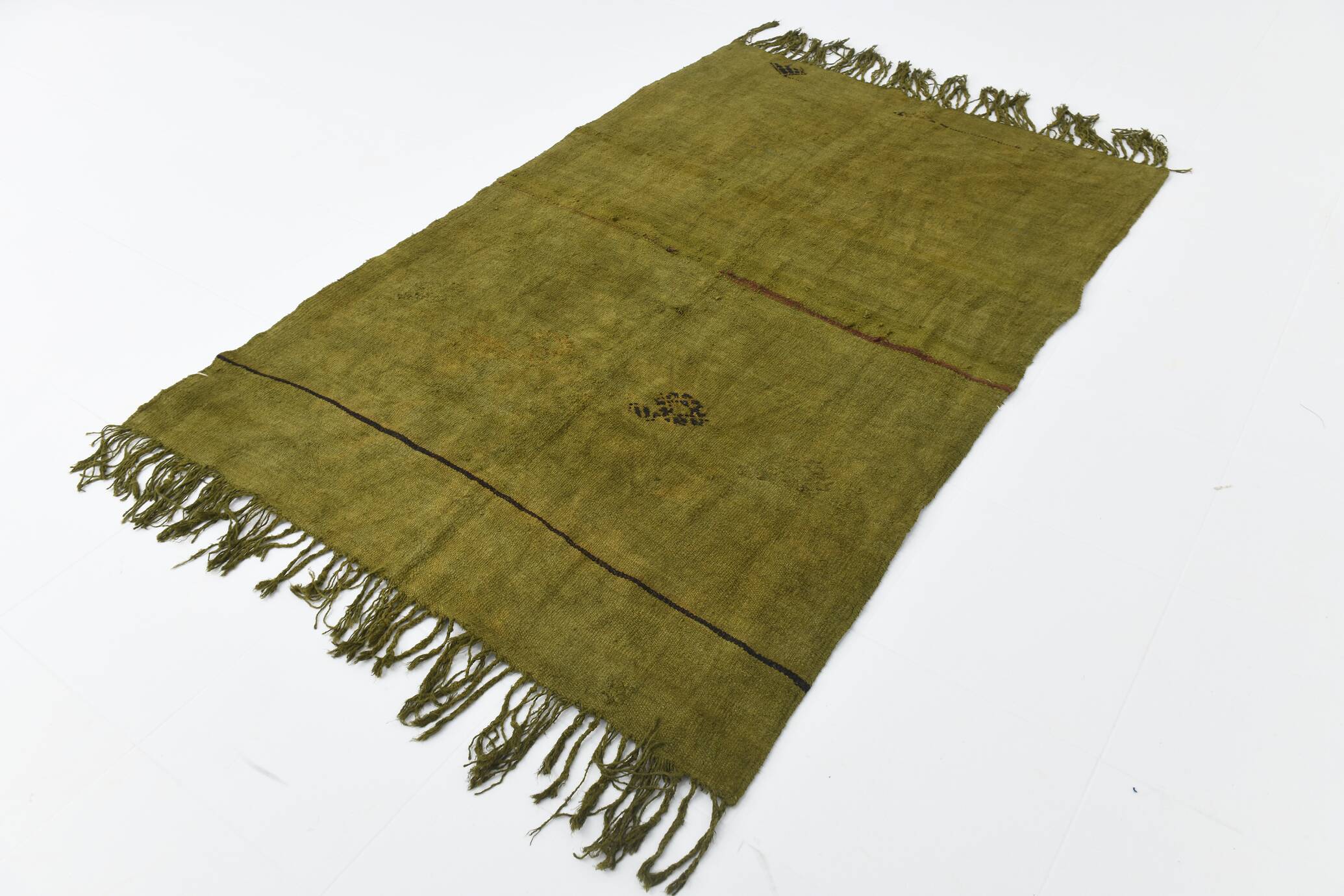 5x7 Shades Of Green Vintage Kilim Rug, 143x220Cm