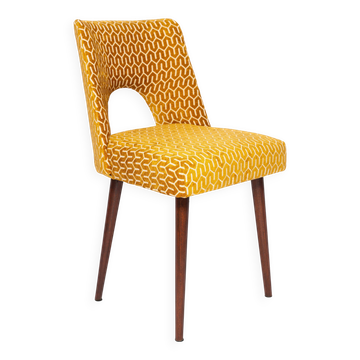 Chaise coquille jaune moutarde style milieu du siècle, Europe, années 1960