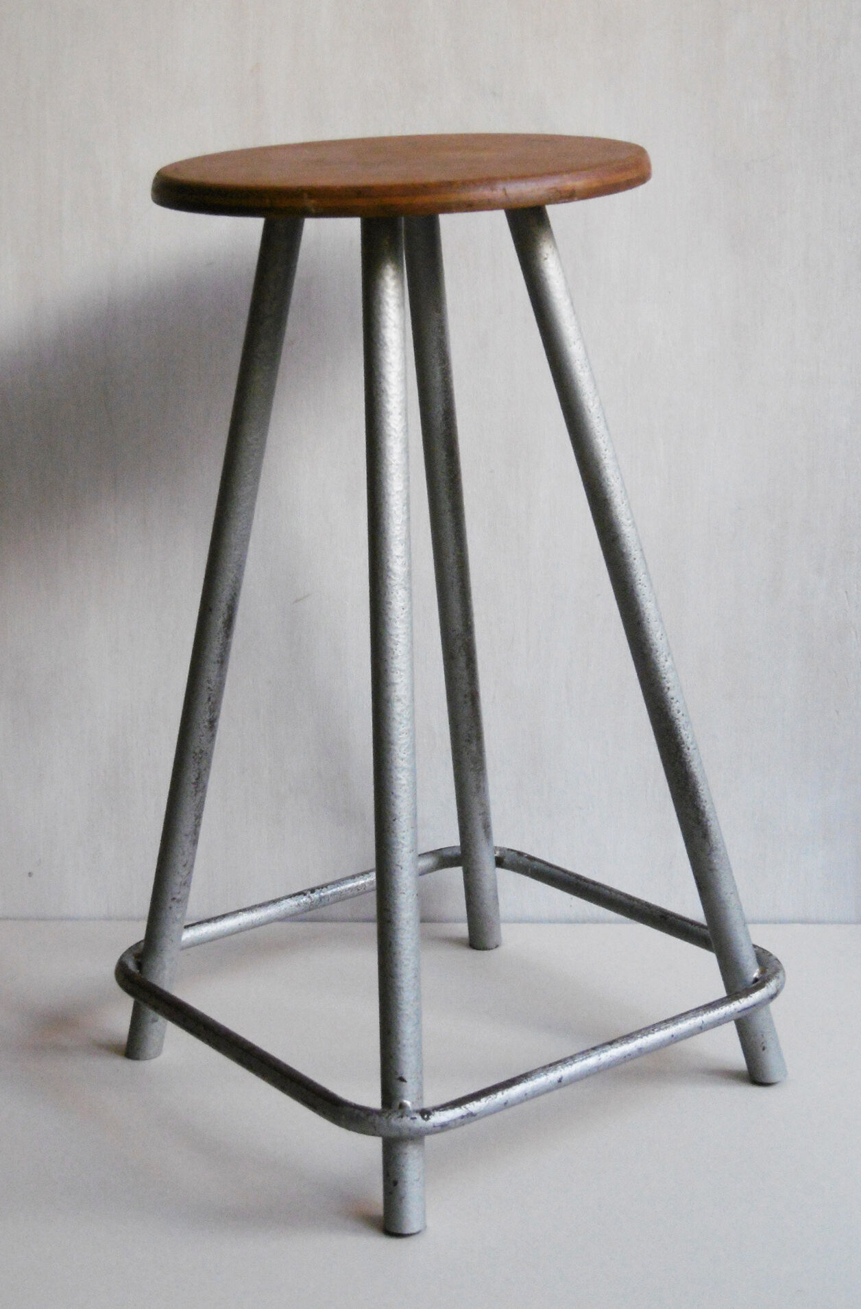 Wood and metal stool