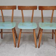 Set of 3 Czech TON Bystrice "Thonet" chairs, made of wood, 1960.