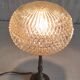 Table lamp in gilded brass and amber glass - mid 20th century.