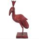 Oiseau exotique patiné rouge rose, années 80