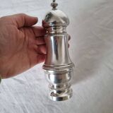 Moulin poivrière en métal argenté style classique années 1950