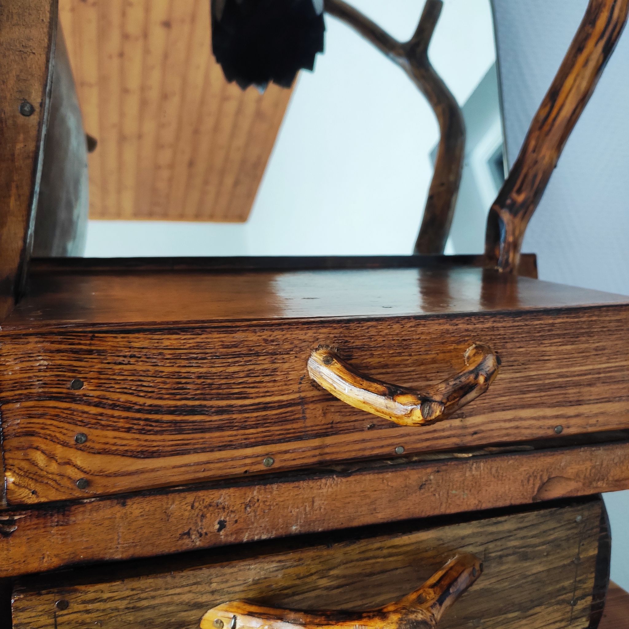 Coiffeuse brutaliste à poser vintage 1950/60