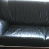 High end black leather sofa