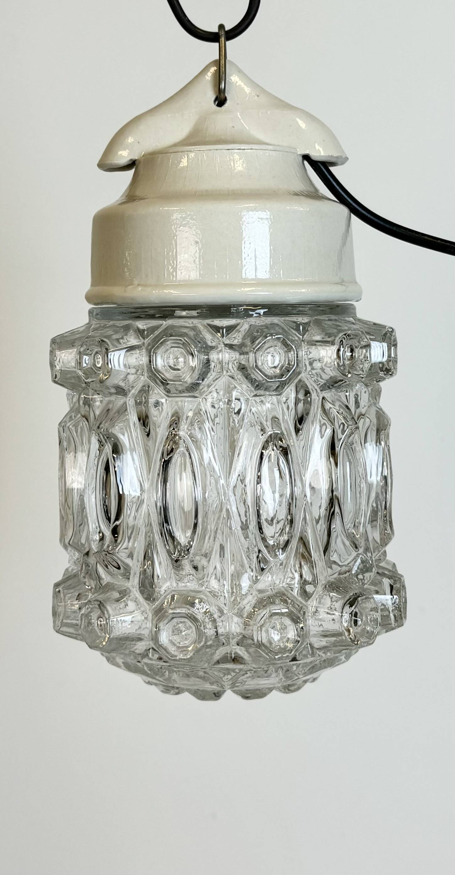 Vintage White Porcelain Pendant Light, 1970s
