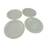 Lot de 4 sous tasses décor Cameo Weiss de Villeroy & Boch V&B