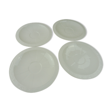 Lot de 4 sous tasses décor Cameo Weiss de Villeroy & Boch V&B