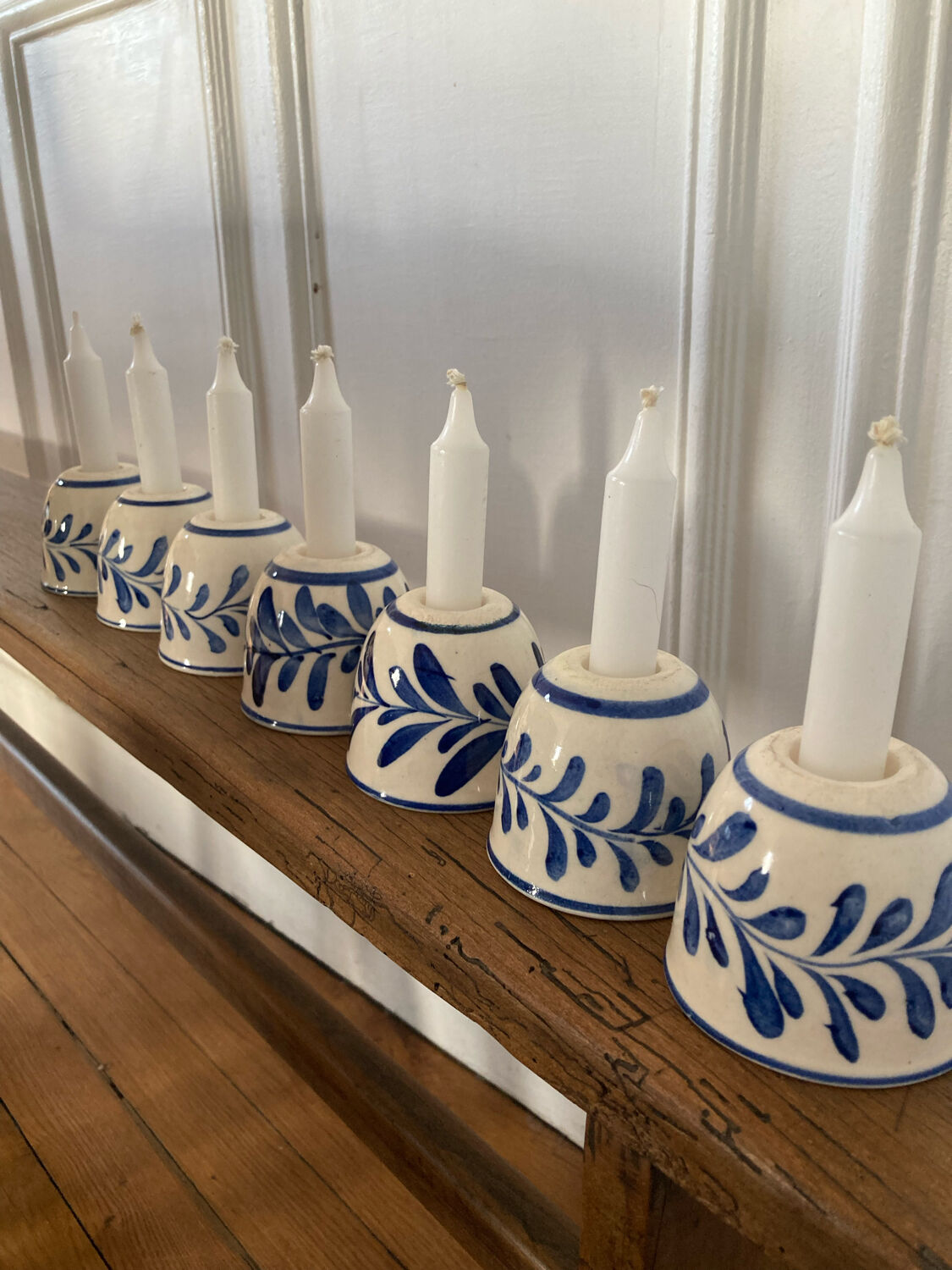 Set of 7 ceramic candle holders