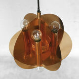 Suspension in copper gilded 8 lamps 1970 s