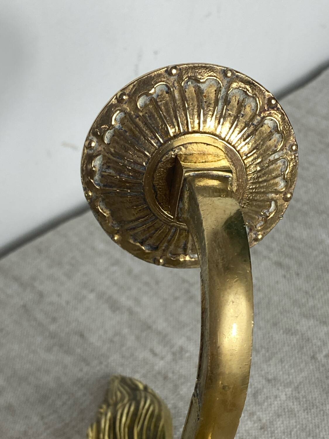 Two Empire style bronze wall candlesticks