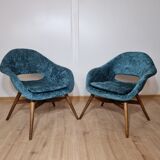 Restored shell armchairs by Miroslav Navratil