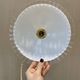 Pair of vintage pendant lights in opaline and transparent serrated edges