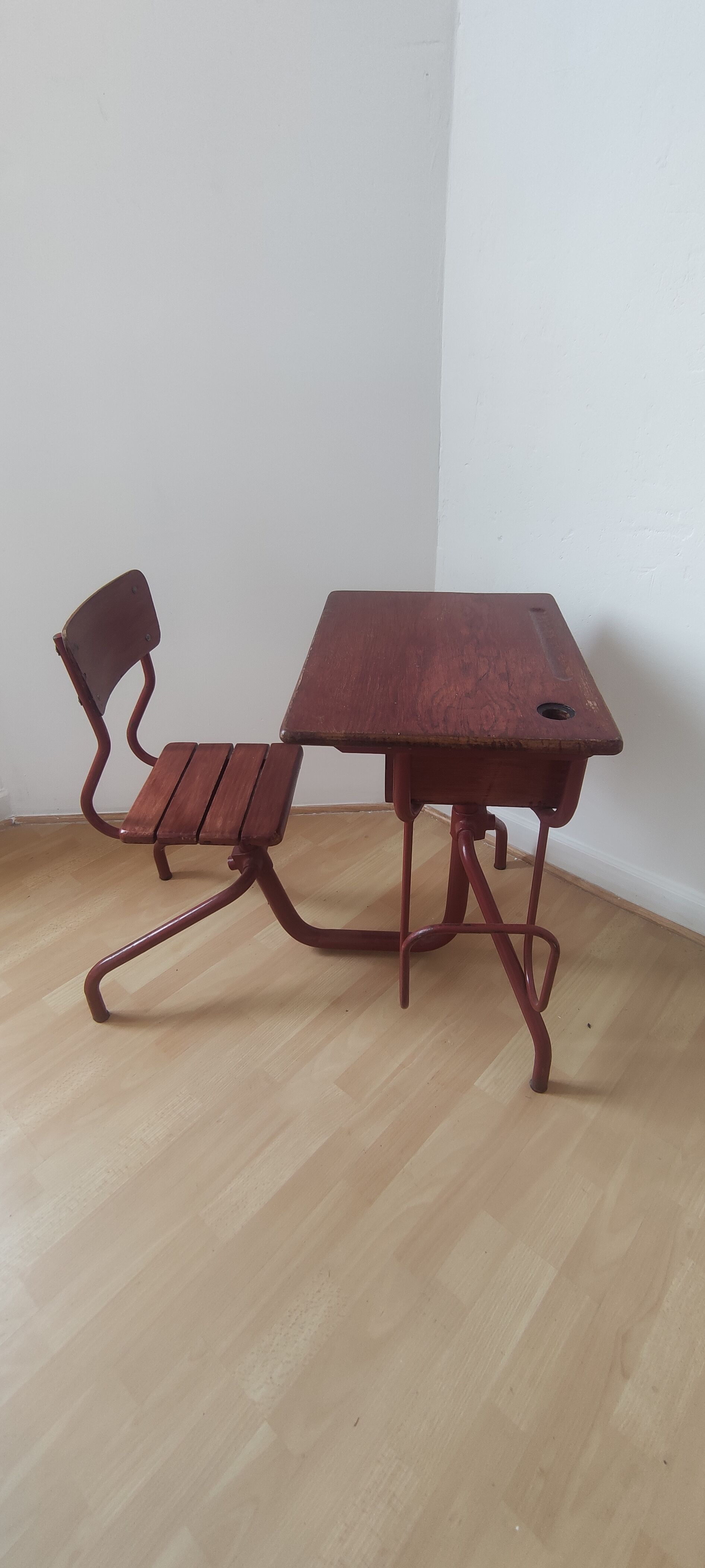 Vintage wooden school desk