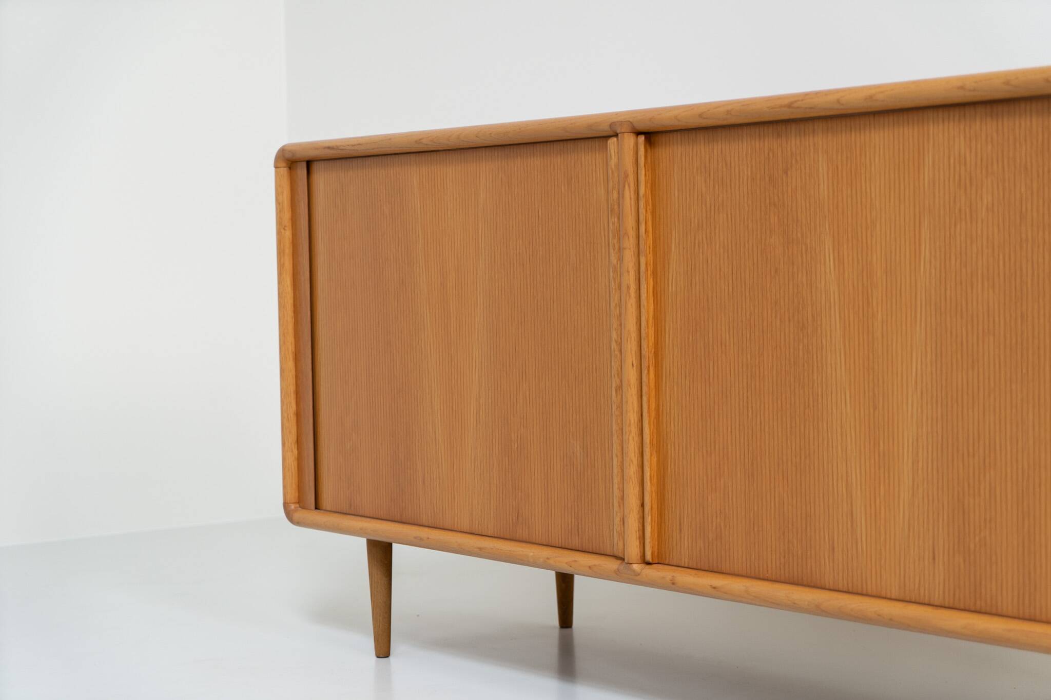 Oak sideboard with tambour doors by Kibaek Møbelfabrik