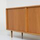 Oak sideboard with tambour doors by Kibaek Møbelfabrik