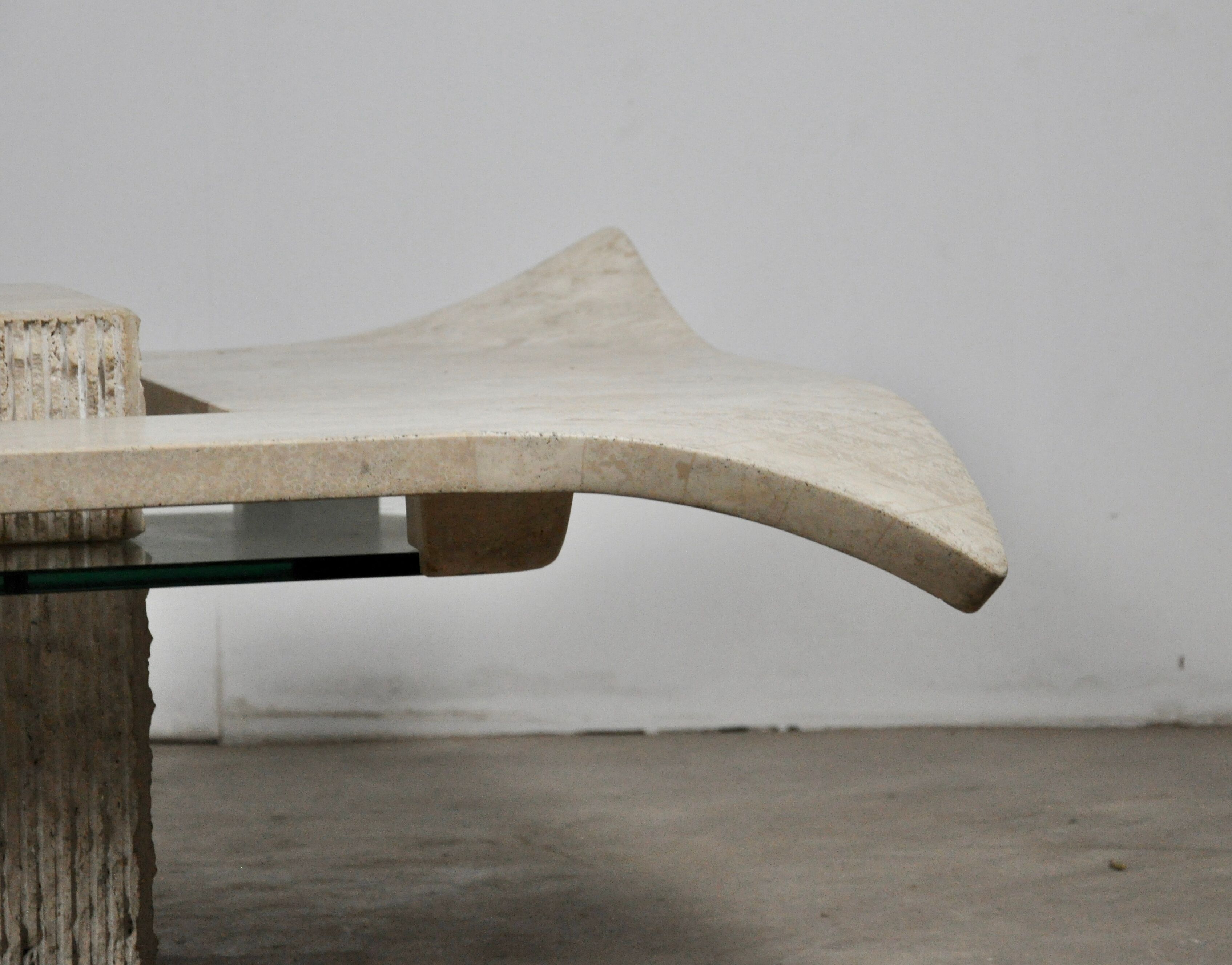 Coffee table in travertin 1980