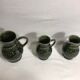Lot 3 old pitcher SARREGUEMINES FRANCE ceramic green kitchen Vintage