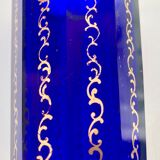 Art Nouveau vase in cobalt blue and gold crystal
