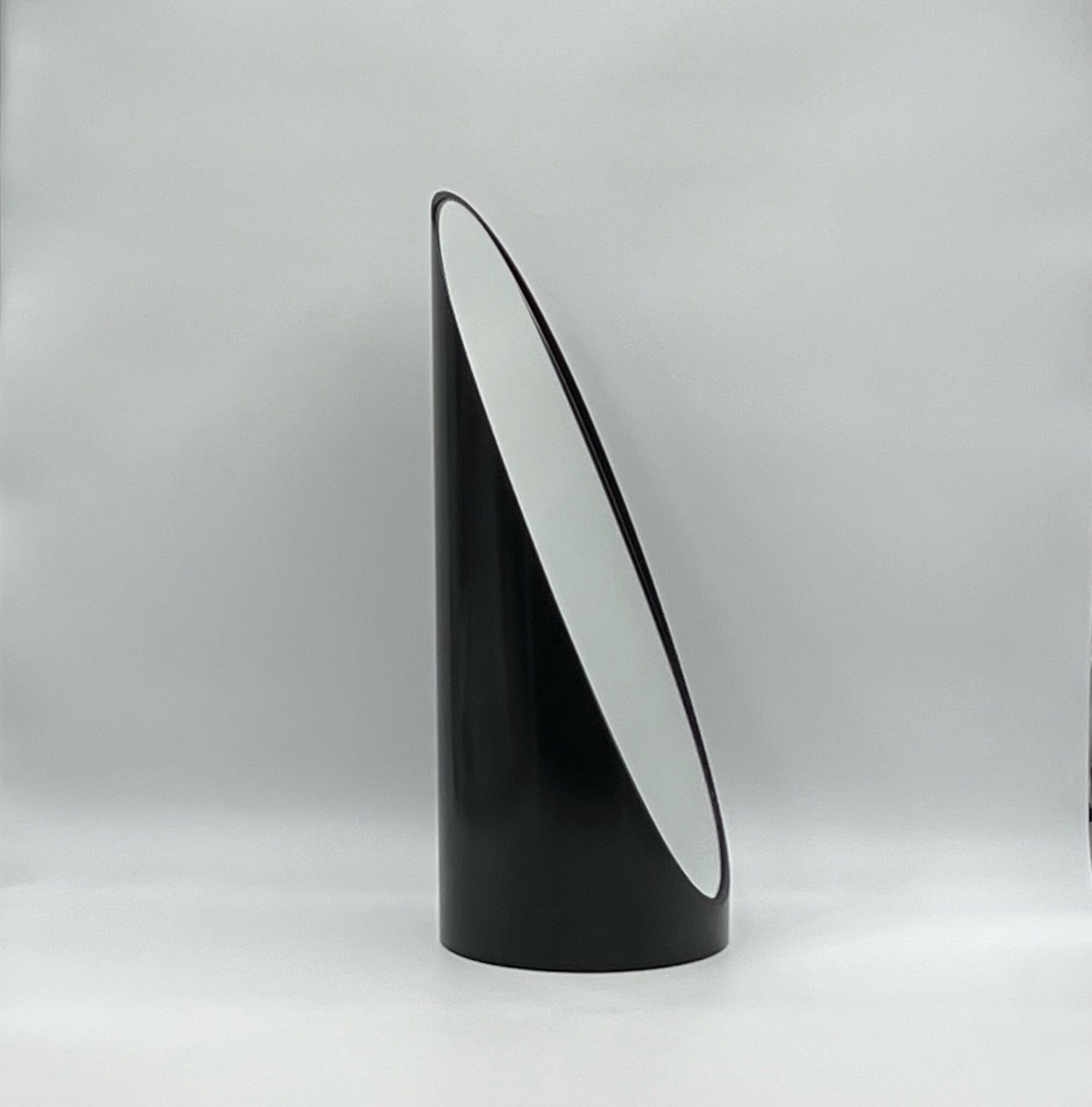 Unghia / lipstick lacquered black tabletop mirror, 70s