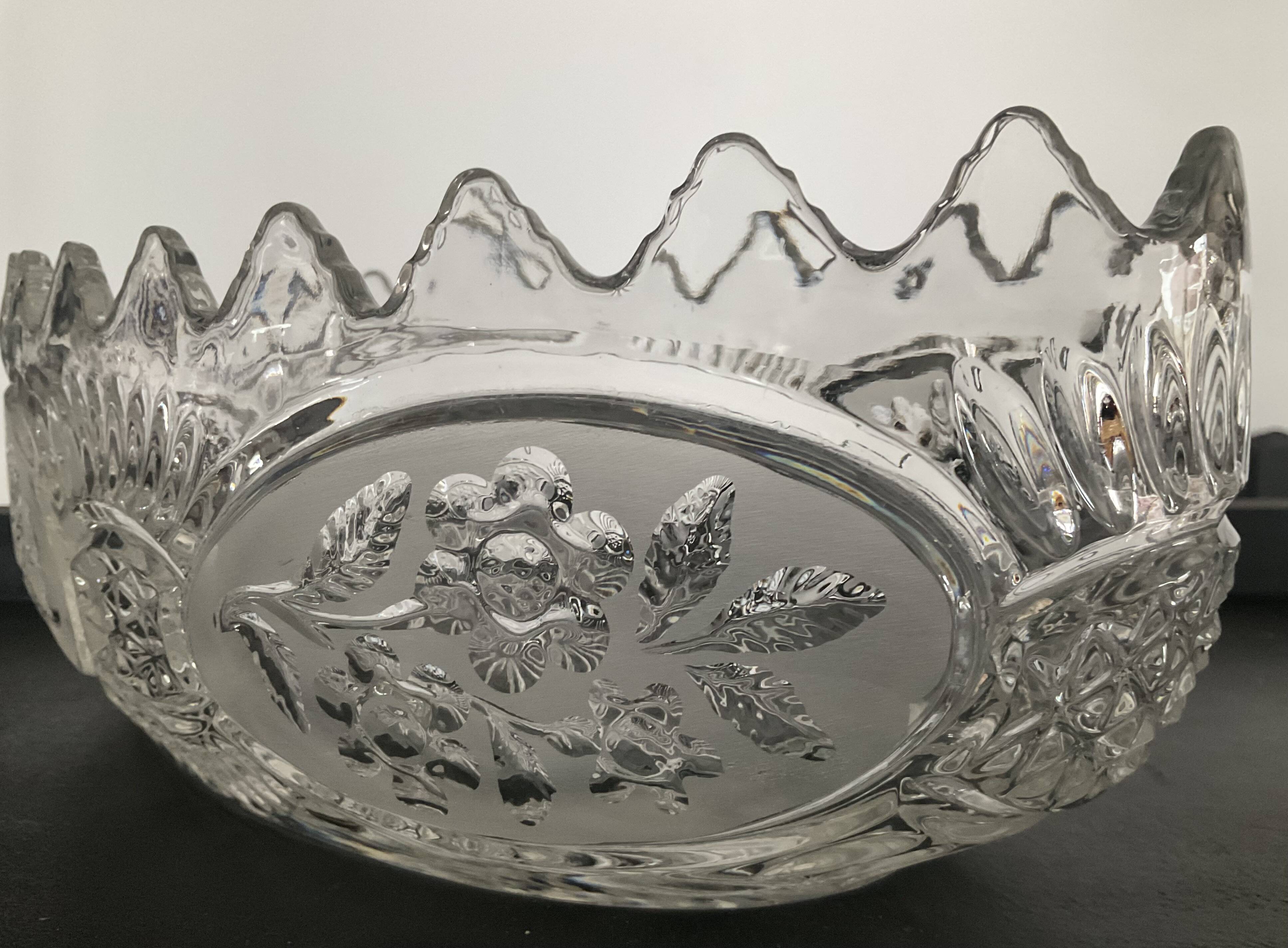 70s moulded glass fruit bowl