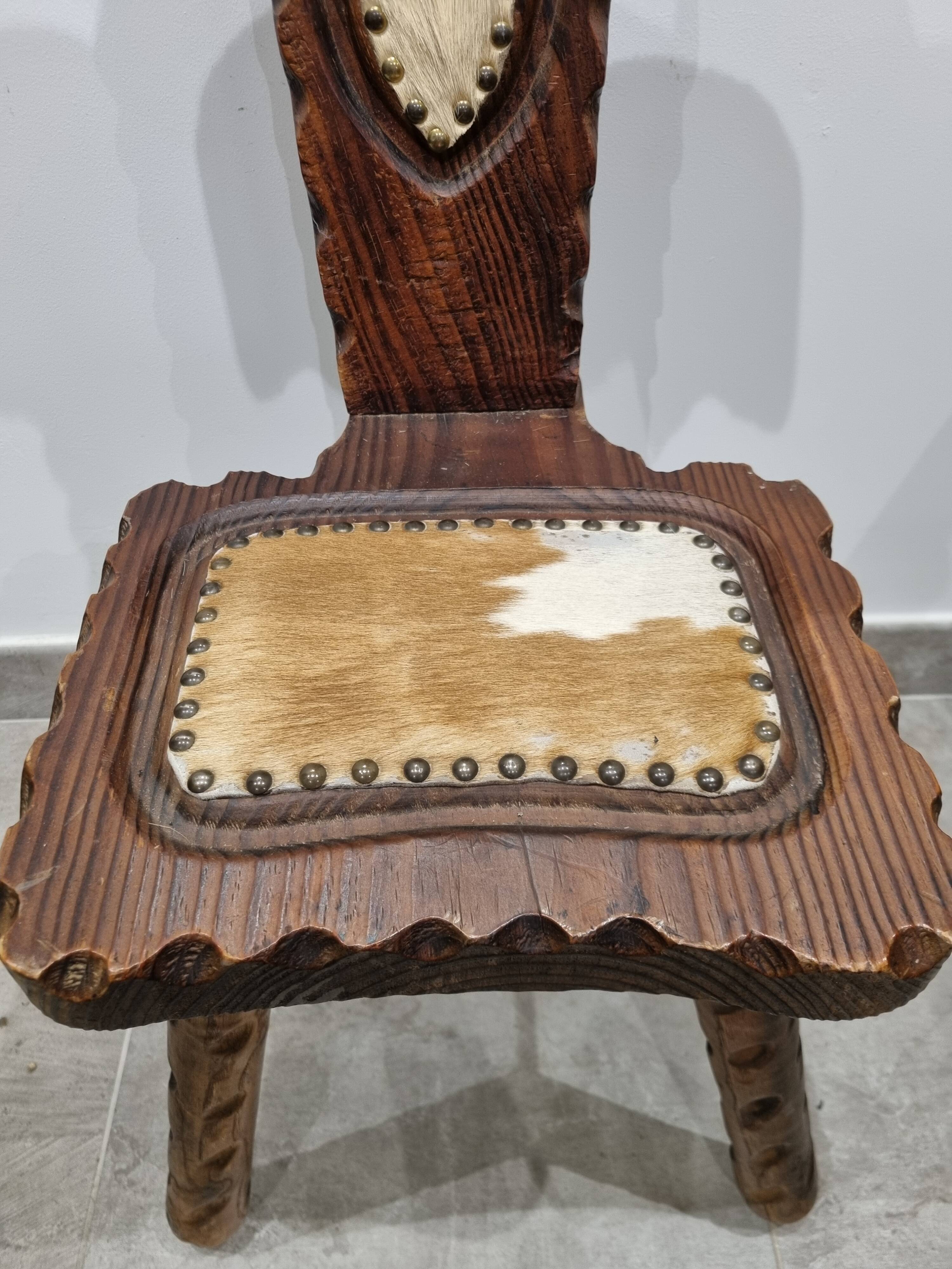 Folk art tripod chair