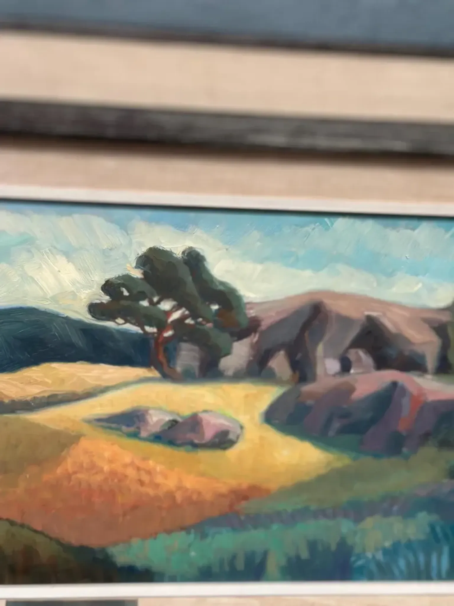 Original Swedish Oil on Panel – "Landscape" by Gunnar Munther – Signed – Vintage and Framed – 64 × 38 cm (25.2" × 15")