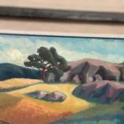Original Swedish Oil on Panel – "Landscape" by Gunnar Munther – Signed – Vintage and Framed – 64 × 38 cm (25.2" × 15")