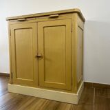 Antique butter yellow kitchen sideboard, late 19th - early 20th century.