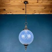 Vintage Blue Murano Sphere Pendant Lamp, Italy, 1970s