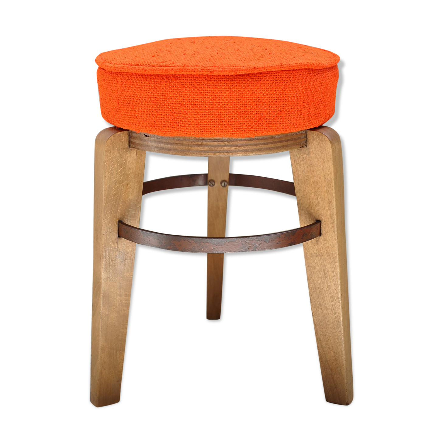 Stool in solid oak circa 1950