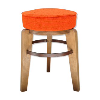 Stool in solid oak circa 1950