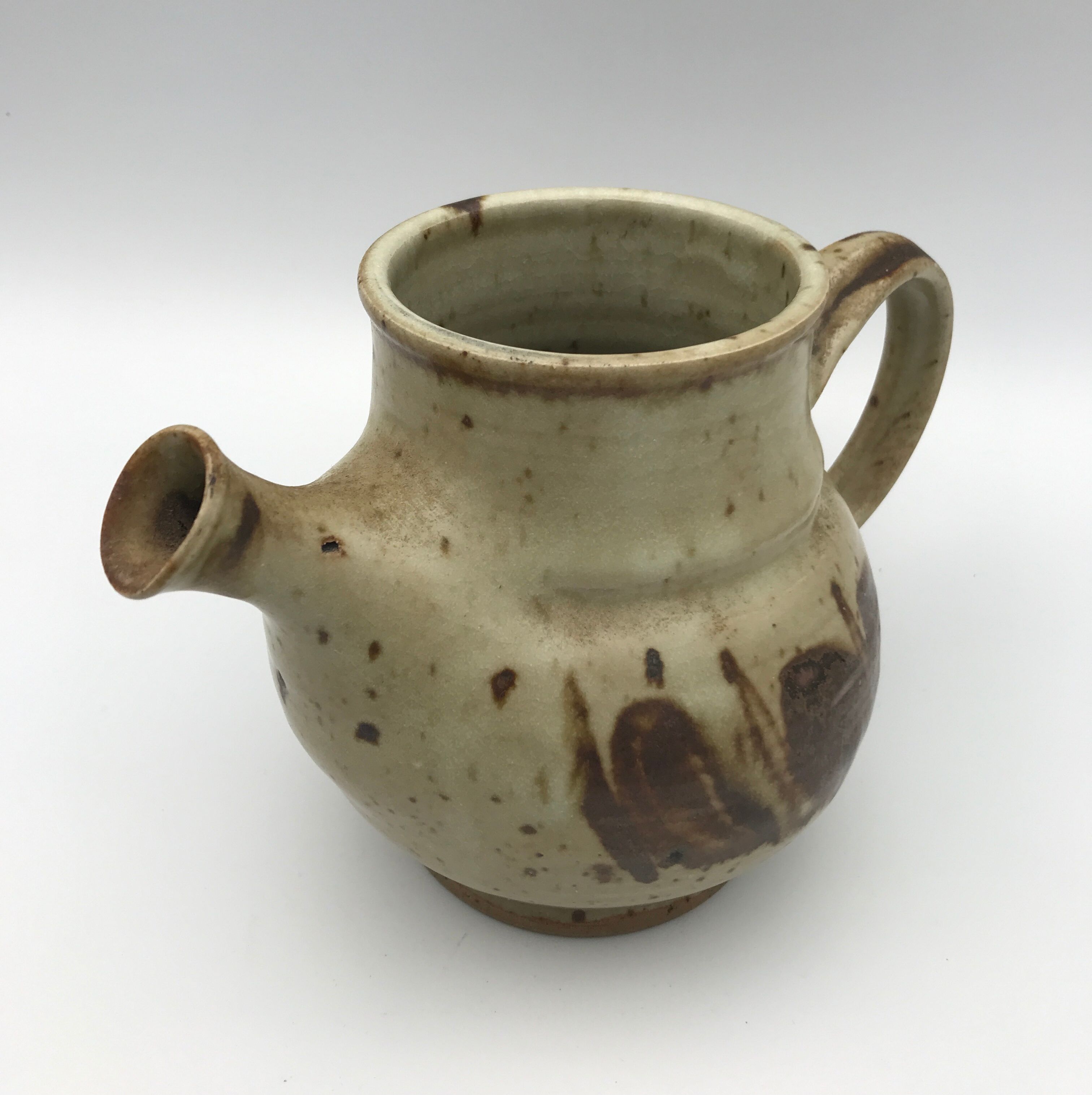Pichet, porcelain stoneware pitcher, artistic decor, blanot pottery, signed and numbered
