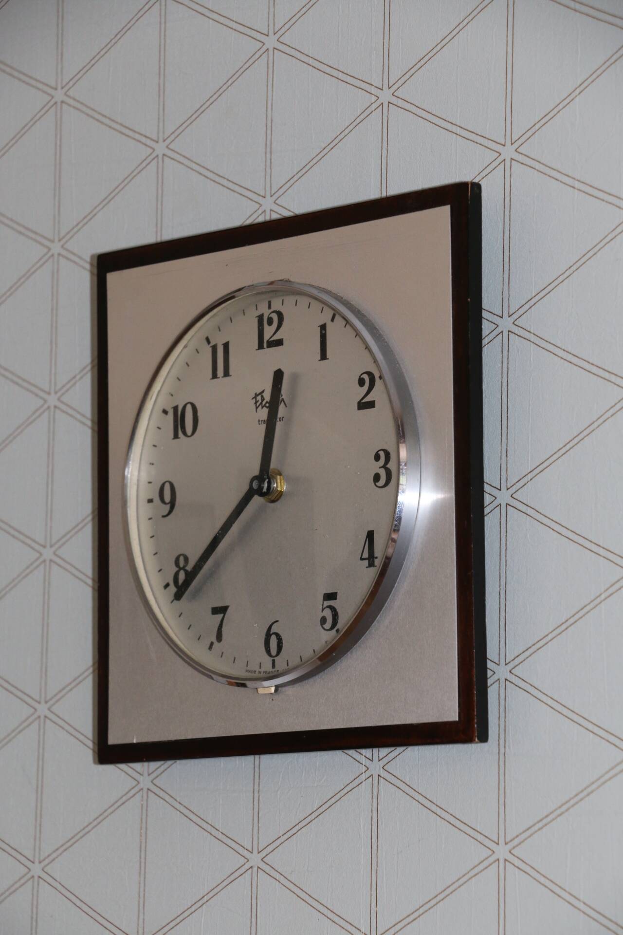 Flash brushed steel wall clock