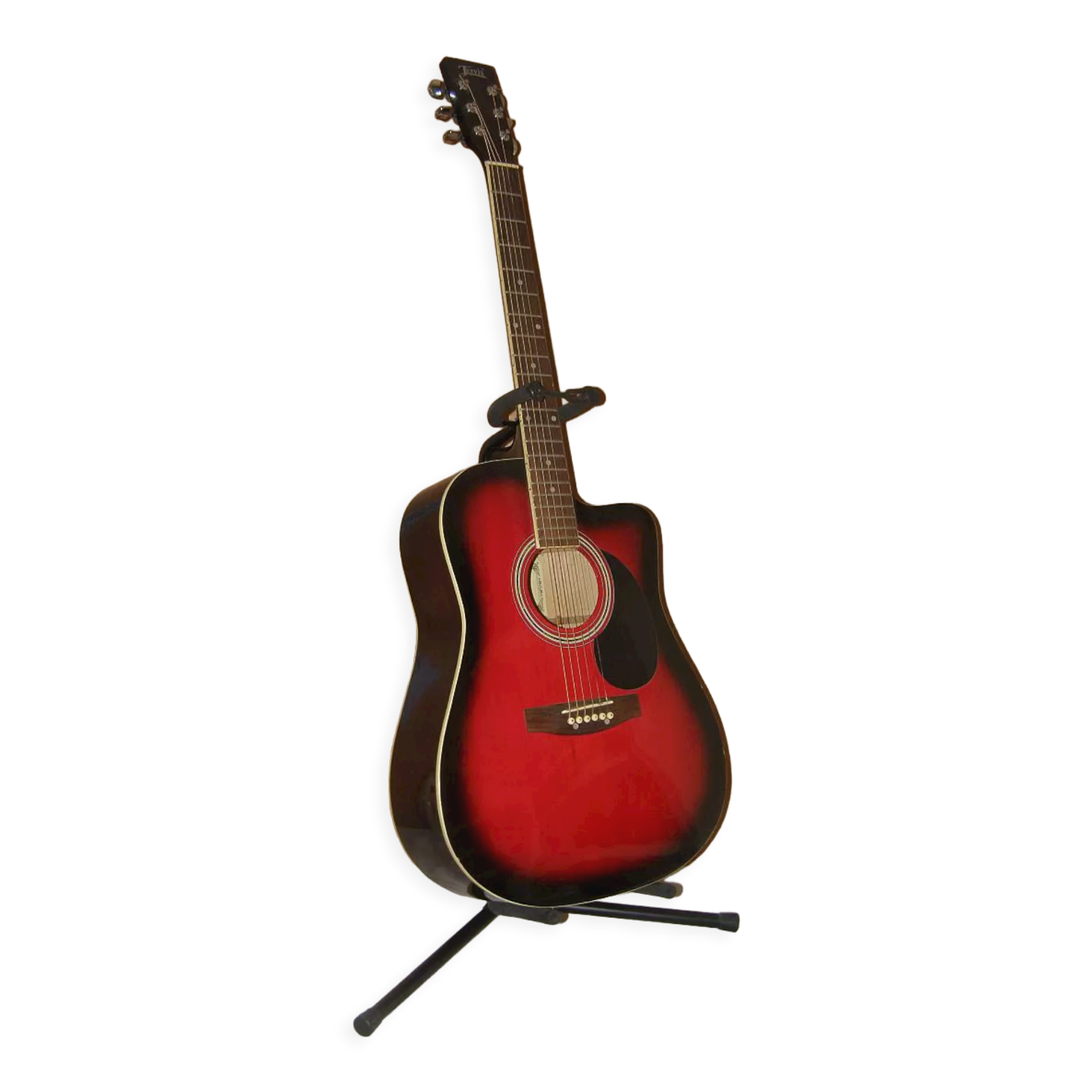 6-string folk guitar "Jervis" with stand support