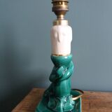 Emerald green mermaid ceramic table lamp