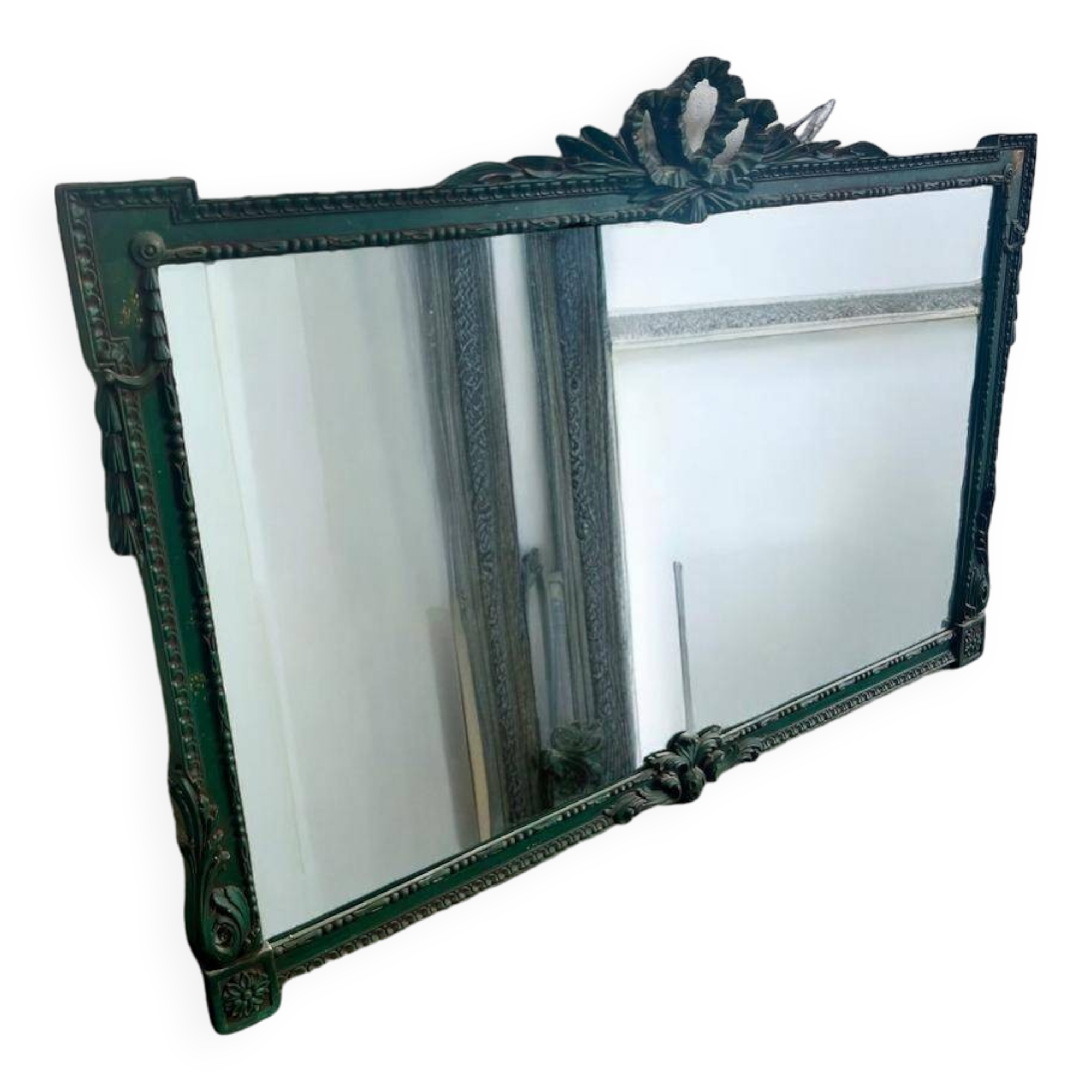 VINTAGE GREEN BAROQUE MIRROR