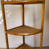 Rattan corner shelf