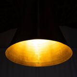 Pair of brass pendants, hourglass shape, 1960s