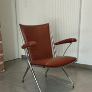 Folding chair attributed to A. Monpoix, modernist design, mid-century, vintage.