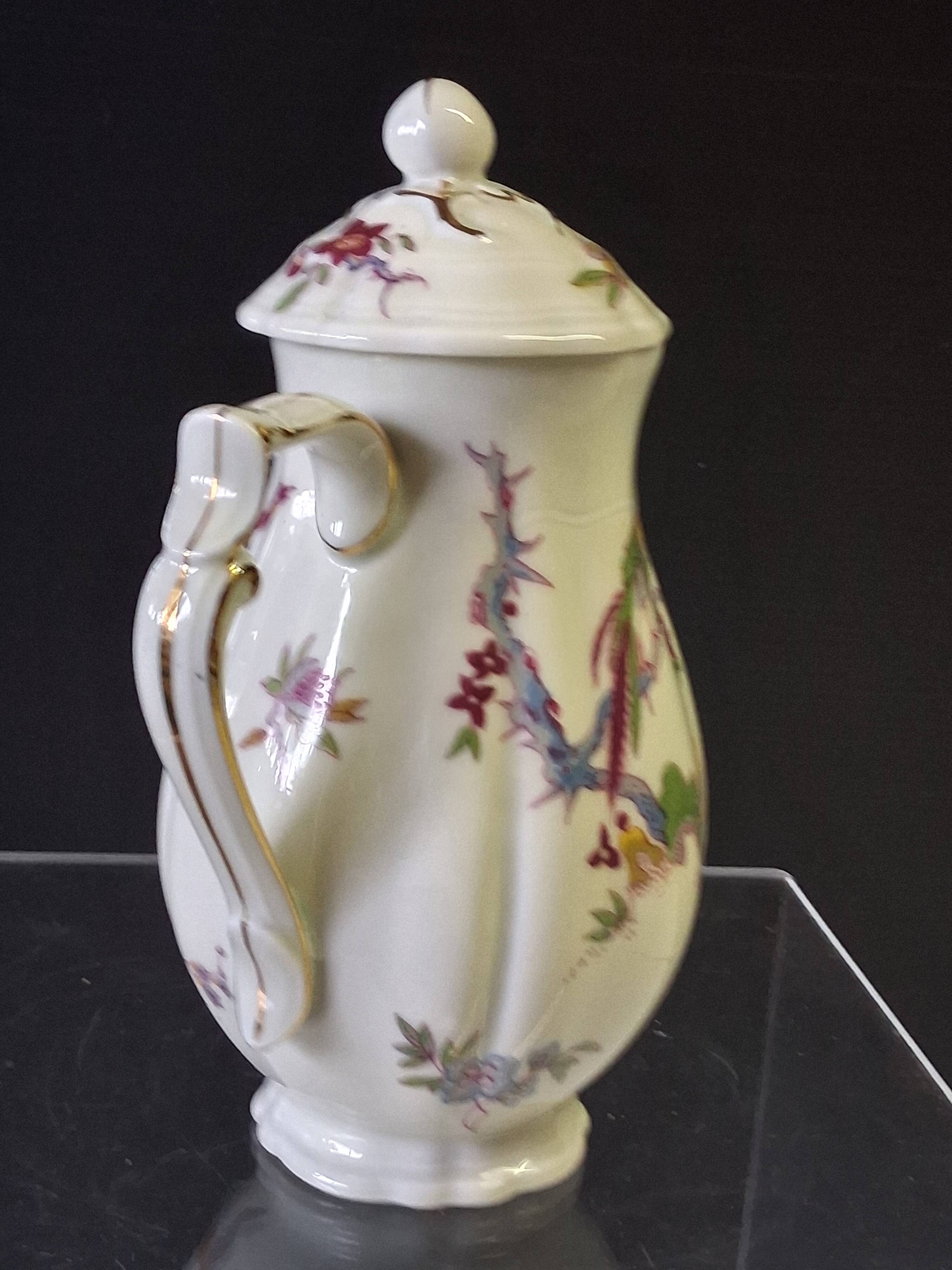 Very pretty Limoges porcelain coffee pot from Bernardaud model "Ch