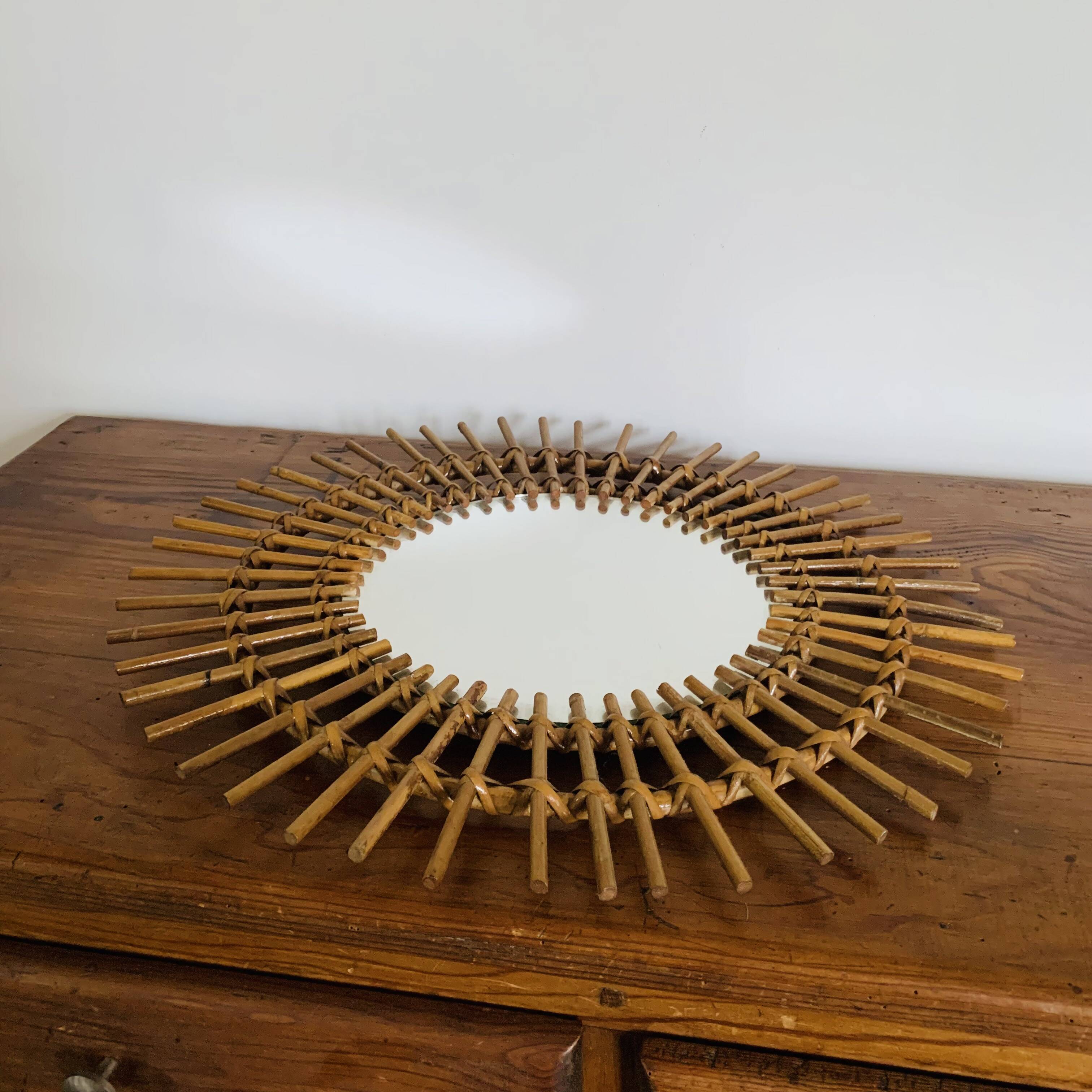 Rattan mirror