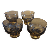 Set of 4 Italian Smoked Glasses - 1960s