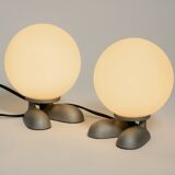 Pair of 1990s table lamps with a cast aluminum base by Sompex
