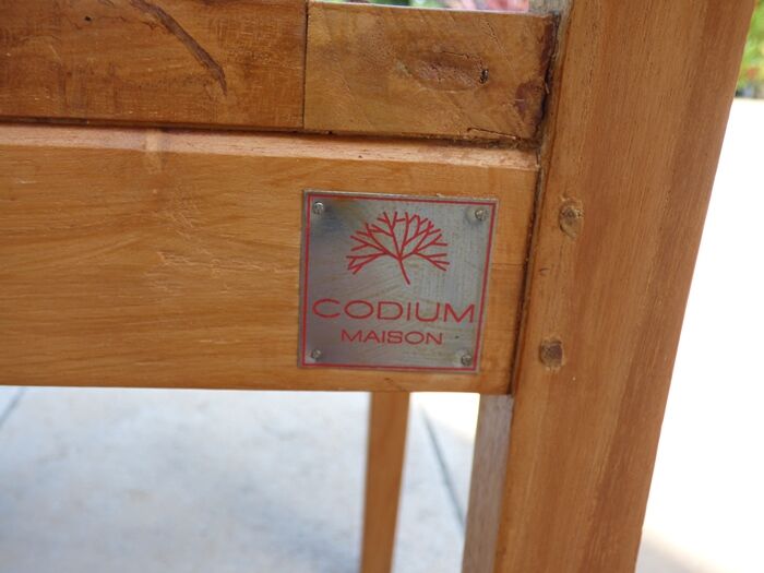 6 chairs of golden oak color in solid wood brand codium maison