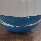 Cendrier ou vide-poche en verre d’art signé – bleu vintage design