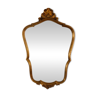 Vintage rocaille or shell gold mirror
